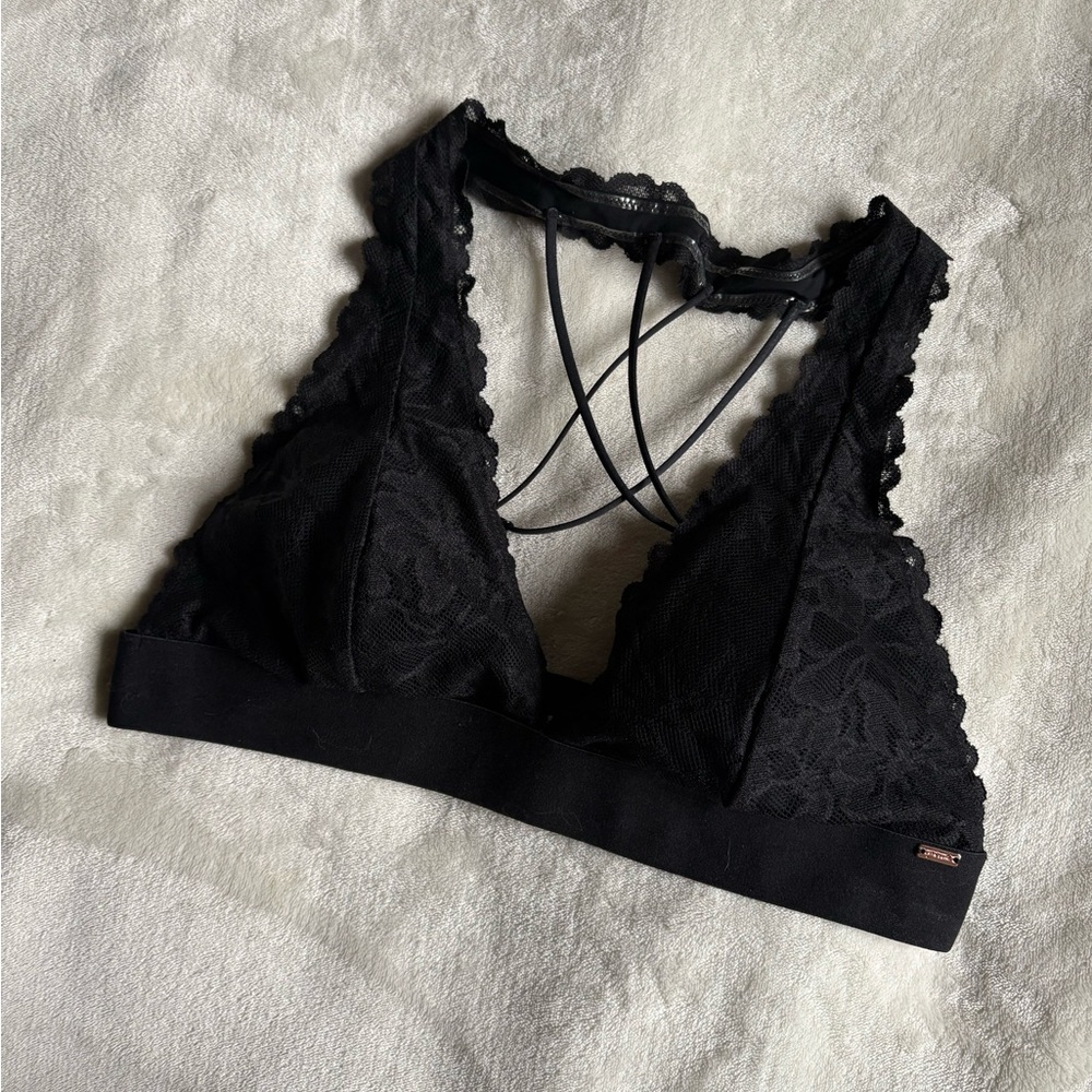 PINK Black Lace Bralette